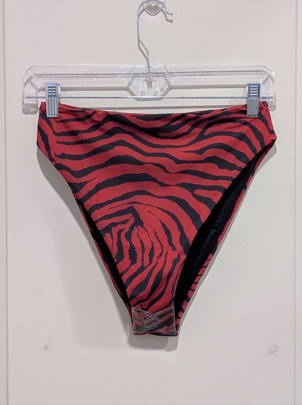 NWOT ASOS Rusted Red and Black Zebra-Print High-Waist Bikini Bottoms